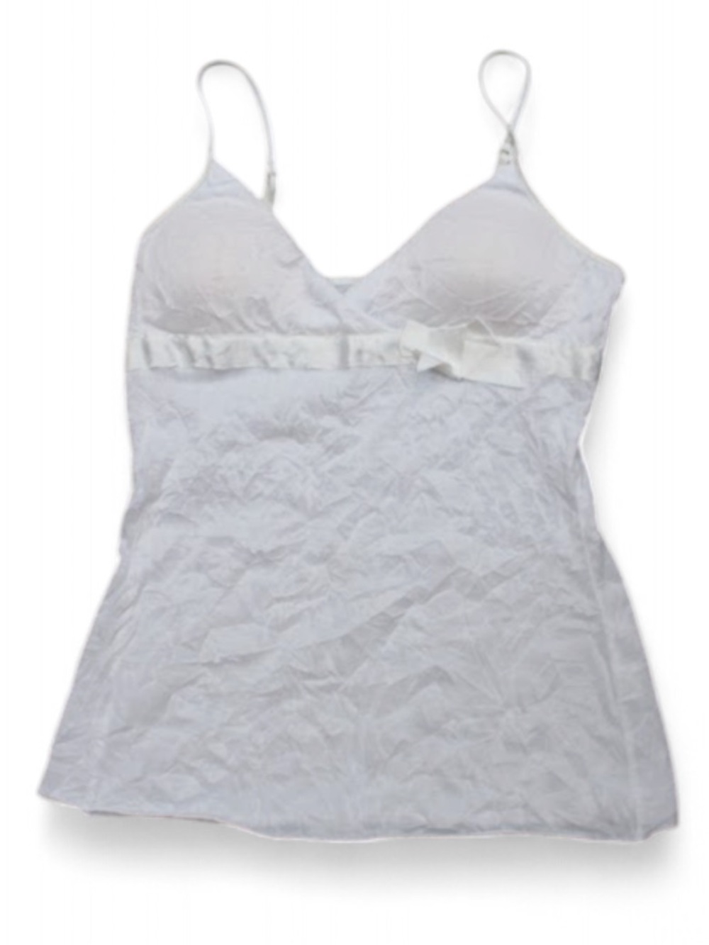 Bongo size medium y2k White Satin Bow Camisole Top